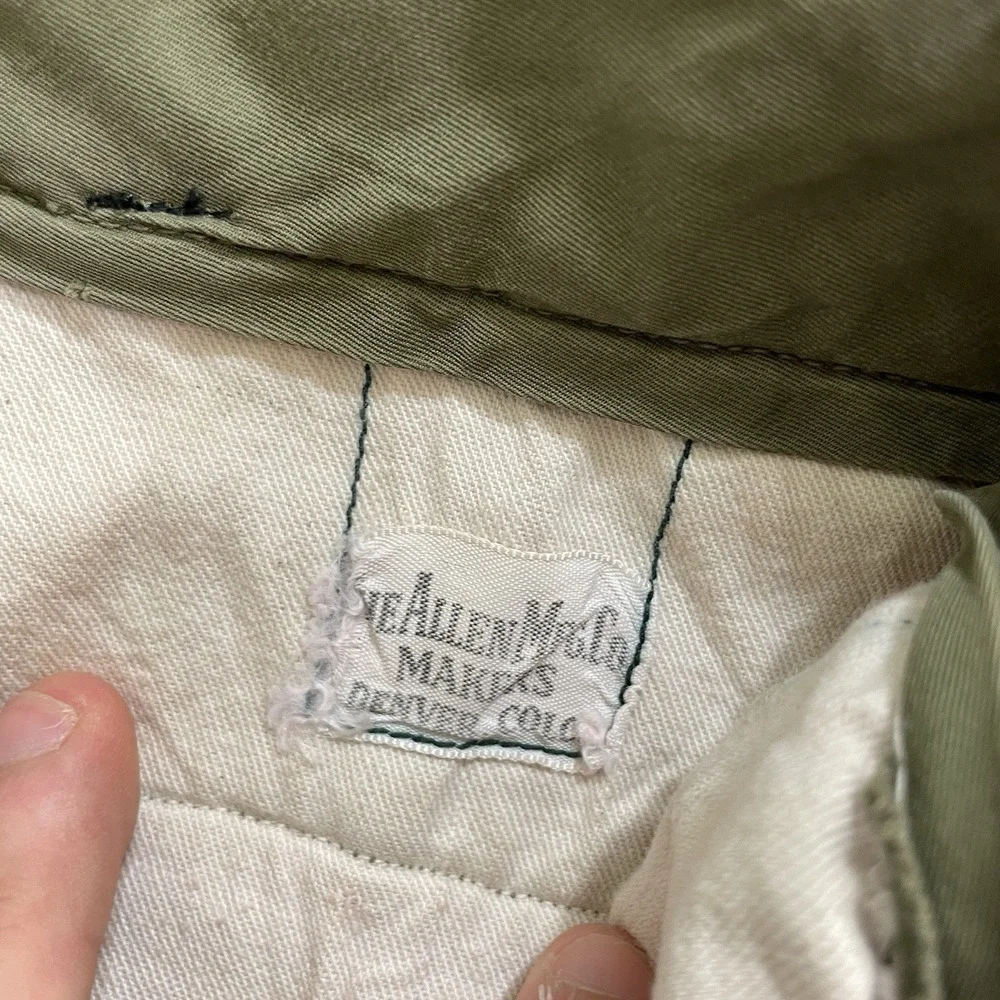 True Vtg 50s Whipcord Pants Mens 32x32 Worsted Wool Allen Mfg Repaired Flowy